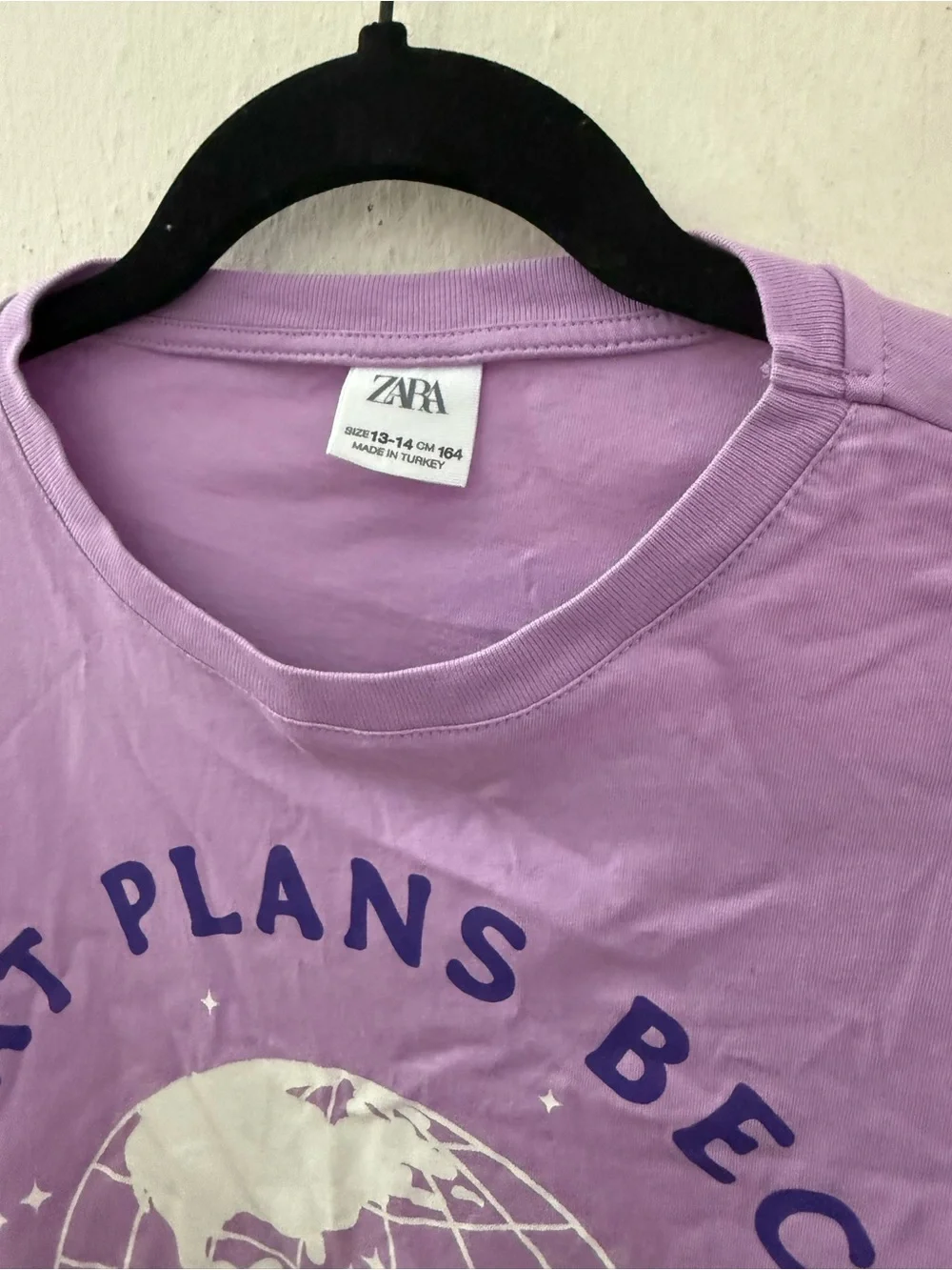 Zara Lavender Long-Sleeve Graphic Tee with Globe Skateboard Print
